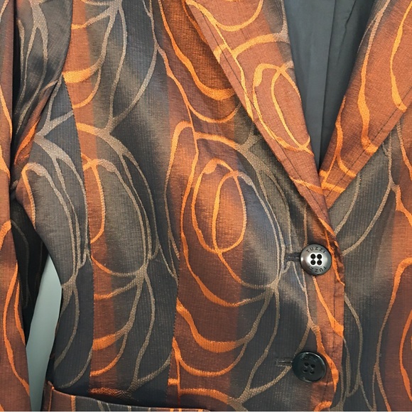 Retro Tuzzi blazer. Rust with pattern. Size 12 - Picture 3 of 4